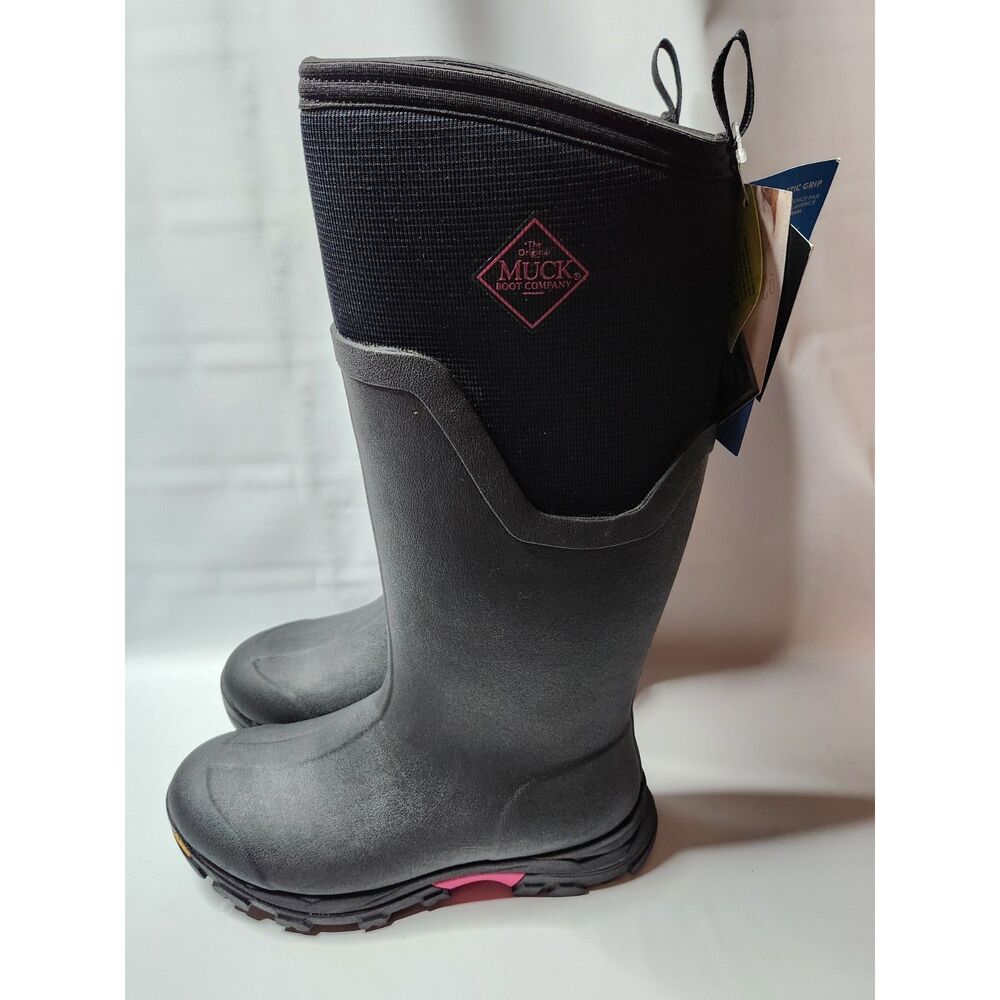 Muck Boot Arctic Cold Weather Women’s 10 Black Pink Waterproof Insulated Boots